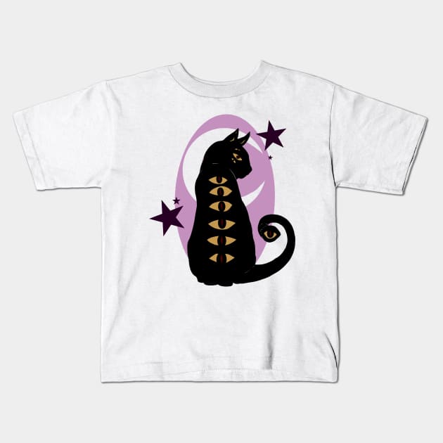 All Seeing Cat Kids T-Shirt by GatesofHell